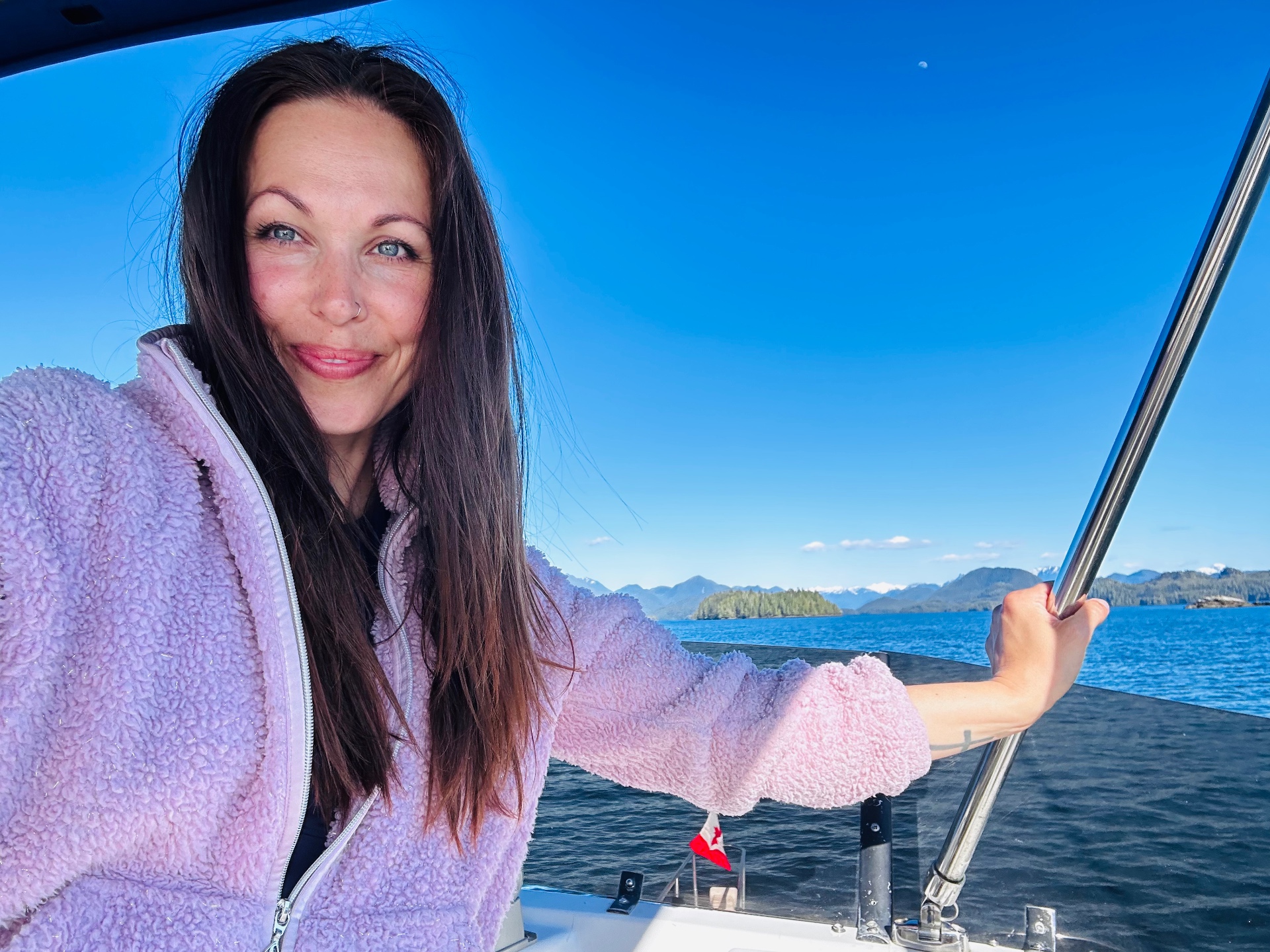 Chantale, Director of Client Care and wellness guide for New Earth Charters coastal voyages